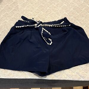 Navy Women's Shorts with White Trim